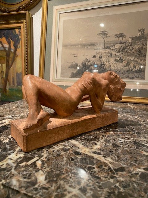 Ignacio Gallo (1887-1956) – « L’Extase » – Nu Féminin – Terre Cuite Art Déco Vers 1930 -photo-8