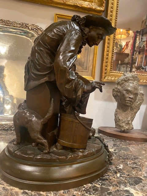 Bernard Sébastien Adrien Steüer (1853-1913) "Ballade à la Lune "– bronze-photo-6