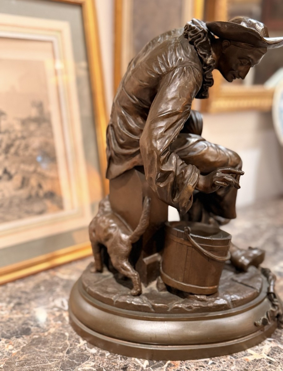 Bernard Sébastien Adrien Steüer (1853-1913) "Ballade à la Lune "– bronze-photo-4