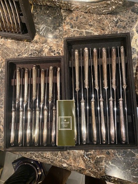 Proantic Christofle – Ménagère Modèle Pompadour – 101 Pièces – Style Louis XV – Métal Argenté-photo-4