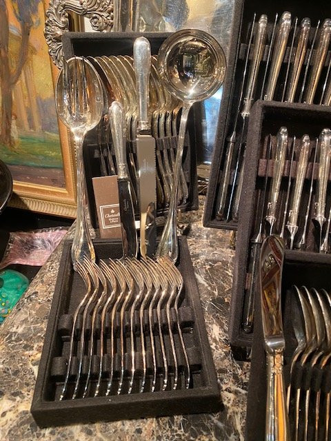 Proantic Christofle – Ménagère Modèle Pompadour – 101 Pièces – Style Louis XV – Métal Argenté-photo-6