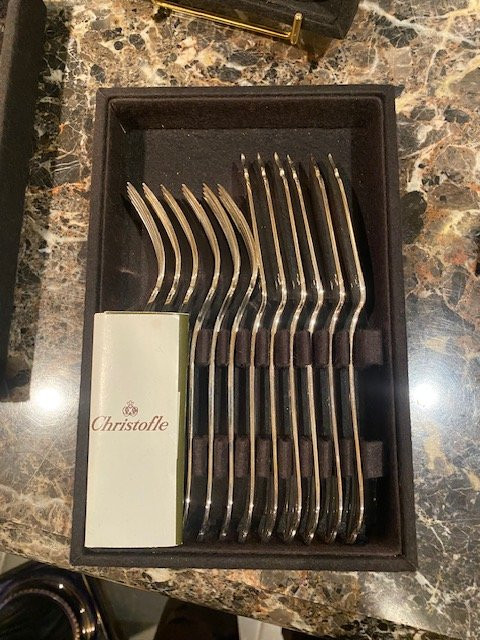 Proantic Christofle – Ménagère Modèle Pompadour – 101 Pièces – Style Louis XV – Métal Argenté-photo-7