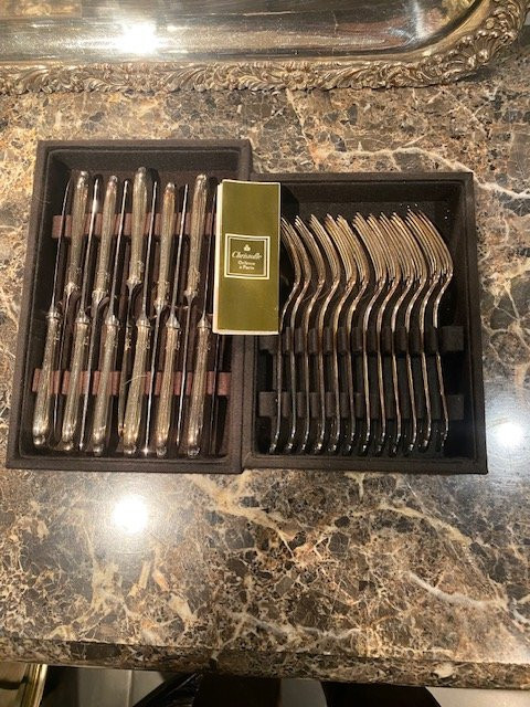 Proantic Christofle – Ménagère Modèle Pompadour – 101 Pièces – Style Louis XV – Métal Argenté-photo-8