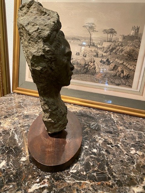 Henri Marie-rose (1922-2010) - Head Of An African Woman, Stone Sculpture-photo-8