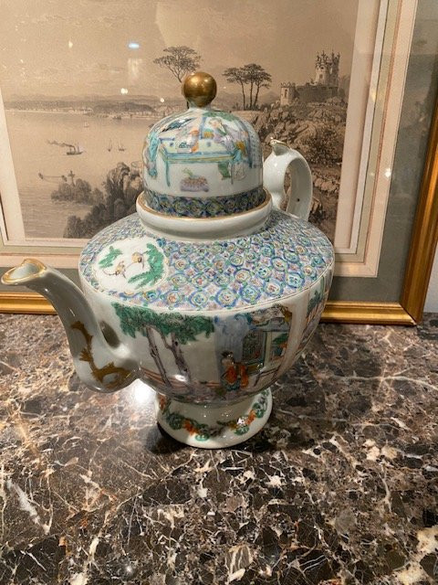 Théière et pot à lait en porcelaine de Chine Famille Verte – Époque Kangxi (1662-1722)-photo-2