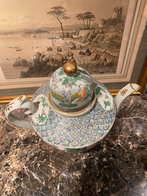 Théière et pot à lait en porcelaine de Chine Famille Verte – Époque Kangxi (1662-1722)-photo-3