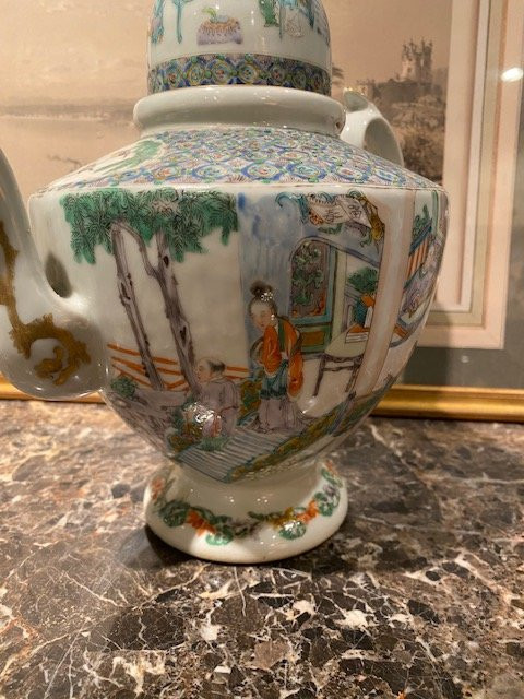 Théière et pot à lait en porcelaine de Chine Famille Verte – Époque Kangxi (1662-1722)-photo-4