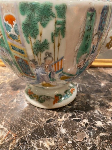Théière et pot à lait en porcelaine de Chine Famille Verte – Époque Kangxi (1662-1722)-photo-5