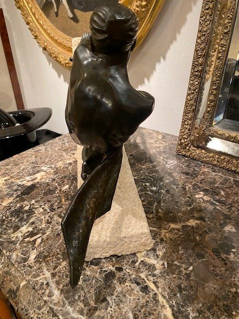 Max Le Verrier (1891-1973) - Art Deco Sculpture Of A Rope Athlete, France 1937-photo-7