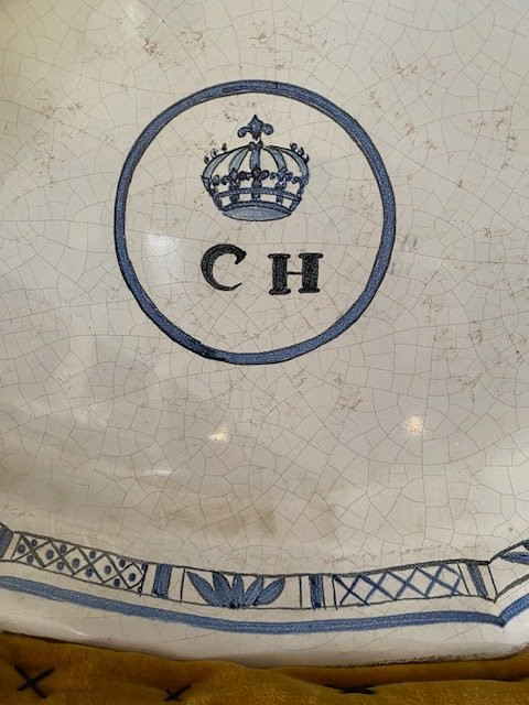  Rouen Earthenware Dish XVIIIᵉ - Trianon Crown With -photo-5