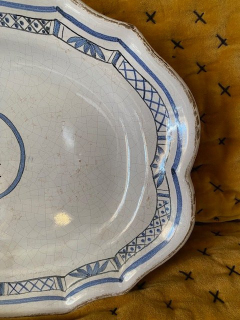  Rouen Earthenware Dish XVIIIᵉ - Trianon Crown With -photo-6