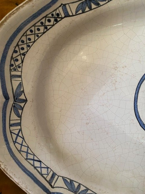 Rouen Earthenware Dish XVIIIᵉ - Trianon Crown With -photo-7