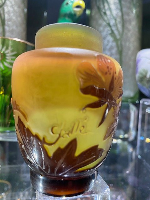 émile Gallé - Small Multi-layered Glass Vase, Art Nouveau, Ecole De Nancy-photo-4