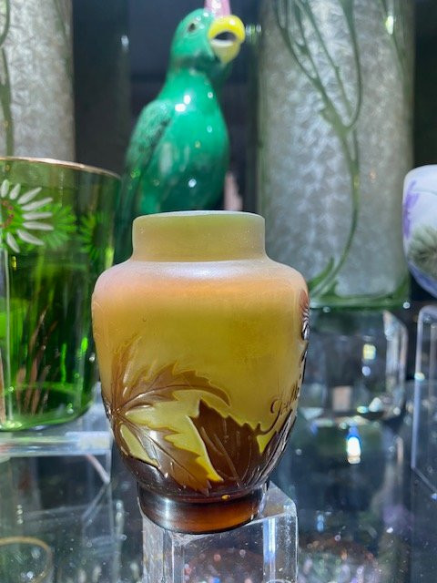 émile Gallé - Small Multi-layered Glass Vase, Art Nouveau, Ecole De Nancy-photo-3