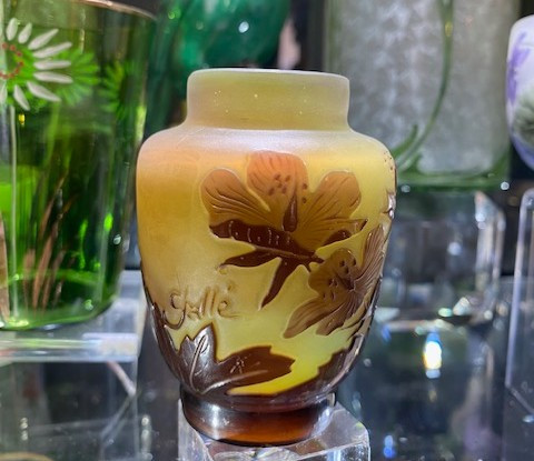 émile Gallé - Small Multi-layered Glass Vase, Art Nouveau, Ecole De Nancy