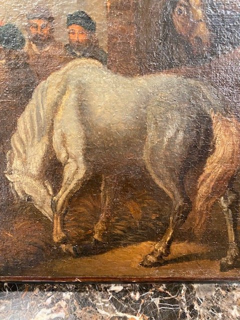 Attributed To Pieter Van Bloemen - Country Scene With Horses And Squires-photo-7