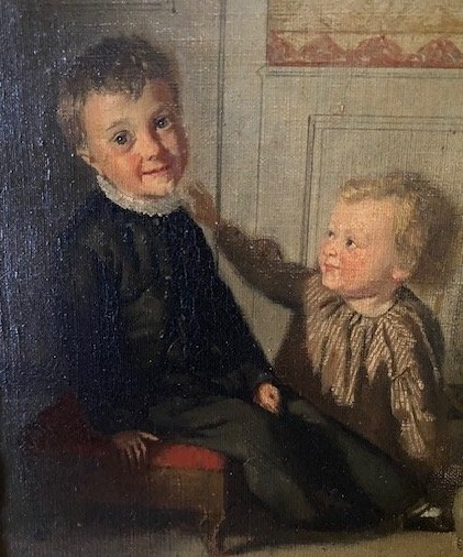 Germain Paget (1817-1884) – Scène d’intérieur d’Auguste et Léon Paget avec Armand Morel-photo-4