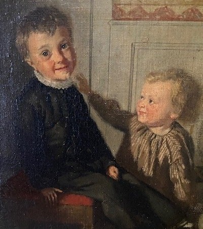 Germain Paget (1817-1884) – Scène d’intérieur d’Auguste et Léon Paget avec Armand Morel-photo-3