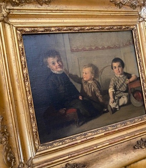 Germain Paget (1817-1884) – Scène d’intérieur d’Auguste et Léon Paget avec Armand Morel-photo-4