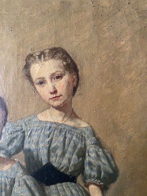 Germain Paget (1817-1884) – Double portrait de Berthe Goudard et de sa sœur -photo-2