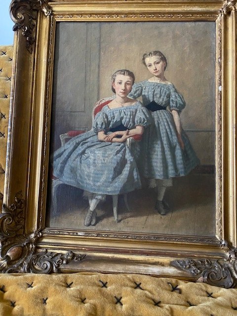 Germain Paget (1817-1884) – Double portrait de Berthe Goudard et de sa sœur -photo-3