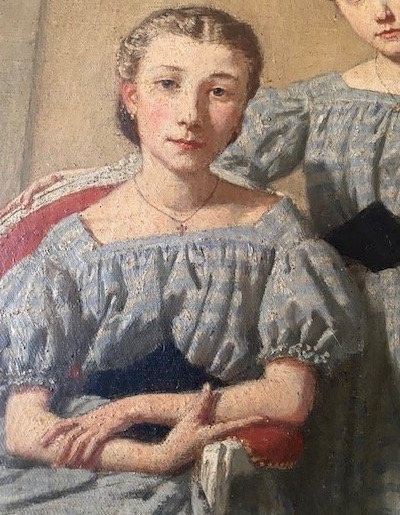 Germain Paget (1817-1884) – Double portrait de Berthe Goudard et de sa sœur -photo-6