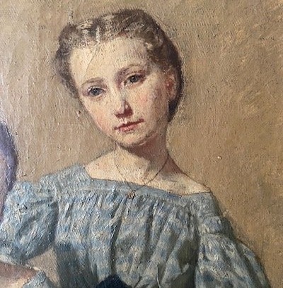 Germain Paget (1817-1884) – Double portrait de Berthe Goudard et de sa sœur -photo-7