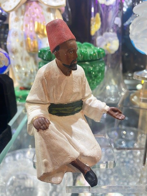 Encrier orientaliste en plomb polychrome – Personnage oriental, fin XIXe  début  XXe  siècle-photo-4