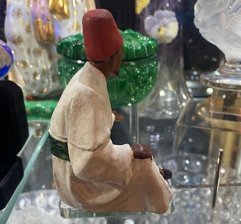 Encrier orientaliste en plomb polychrome – Personnage oriental, fin XIXe  début  XXe  siècle-photo-1
