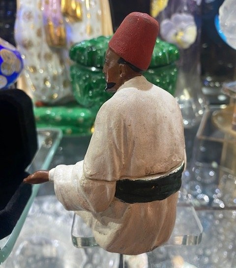 Encrier orientaliste en plomb polychrome – Personnage oriental, fin XIXe  début  XXe  siècle-photo-4