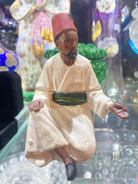 Encrier orientaliste en plomb polychrome – Personnage oriental, fin XIXe  début  XXe  siècle