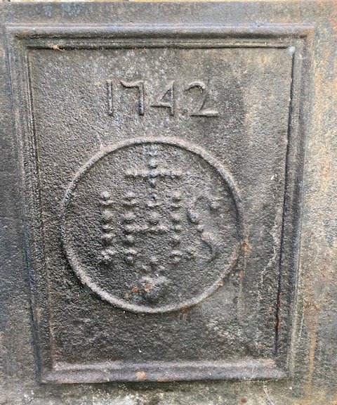 Rare Religious Mantelpiece Plaque Dated 1742 – Ihs Monogram And Sacred Heart