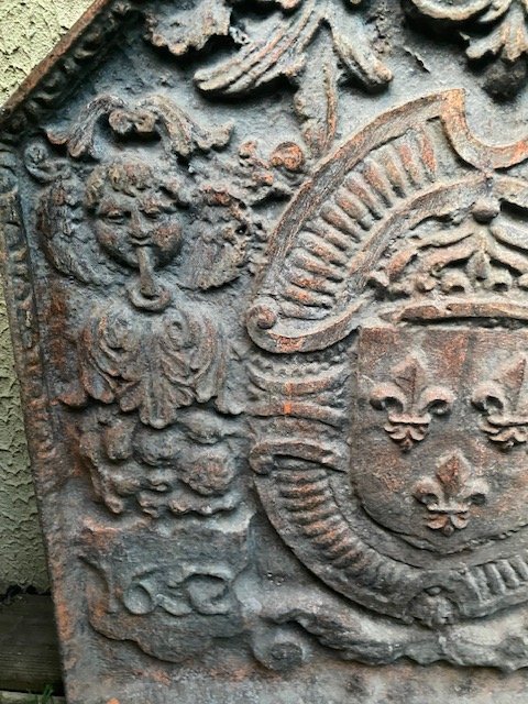 Rare Mantelpiece Plaque Bearing The Royal Coat Of Arms Of France, Dated 1622 – Louis XIII Period-photo-3