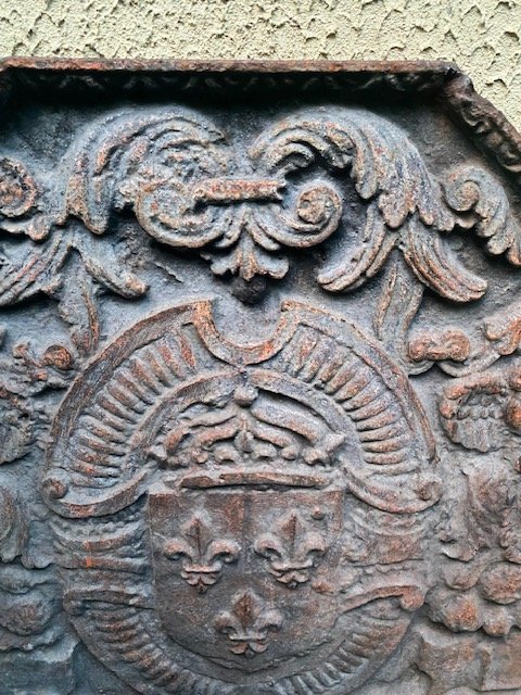 Rare Mantelpiece Plaque Bearing The Royal Coat Of Arms Of France, Dated 1622 – Louis XIII Period-photo-2