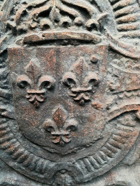 Rare Mantelpiece Plaque Bearing The Royal Coat Of Arms Of France, Dated 1622 – Louis XIII Period-photo-7