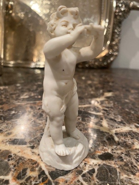 Müller, Fanfare de quatre putti musiciens en biscuit de porcelaine -photo-5