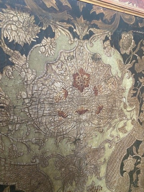 Large Three-panel Folding Screen Made Of Gilded Cordoba Leather – Louis XV Period – 18th Century-photo-2