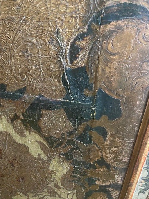 Large Three-panel Folding Screen Made Of Gilded Cordoba Leather – Louis XV Period – 18th Century-photo-4