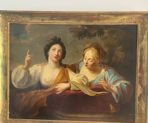 École italienne du XVIIᵉ siècle – Scène allégorique, probablement une allégorie du Chant et de -photo-2