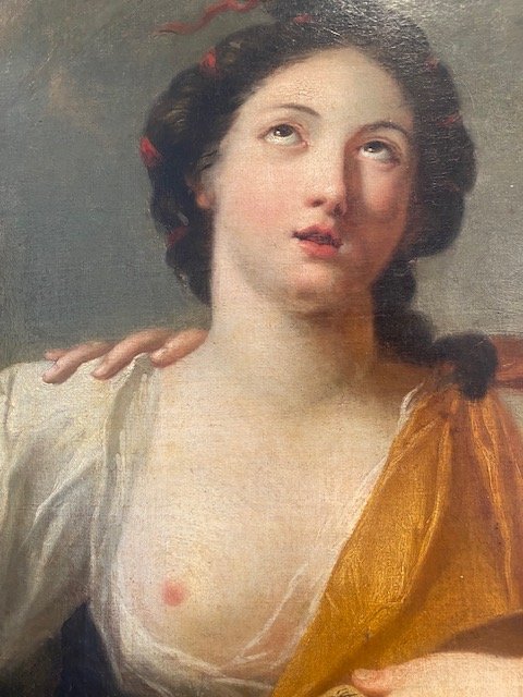 École italienne du XVIIᵉ siècle – Scène allégorique, probablement une allégorie du Chant et de -photo-3