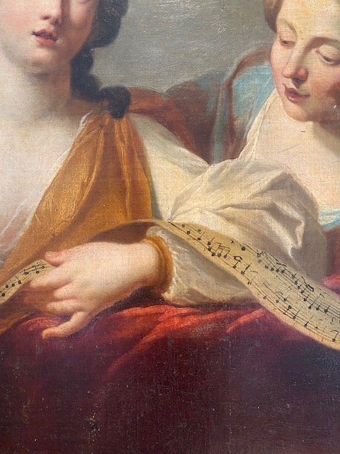 École italienne du XVIIᵉ siècle – Scène allégorique, probablement une allégorie du Chant et de -photo-1