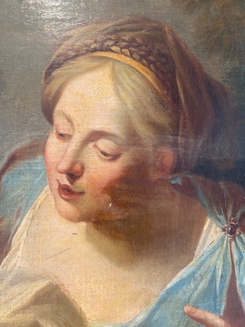 École italienne du XVIIᵉ siècle – Scène allégorique, probablement une allégorie du Chant et de -photo-2