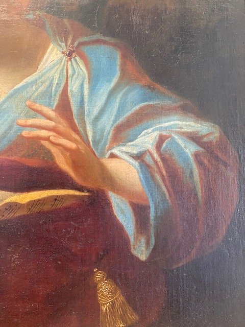 École italienne du XVIIᵉ siècle – Scène allégorique, probablement une allégorie du Chant et de -photo-4