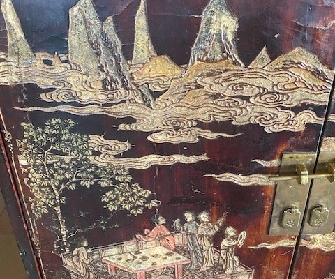 Pair Of Chinese Coromandel Lacquer Cabinets – Qing Dynasty, 19th Century-photo-1