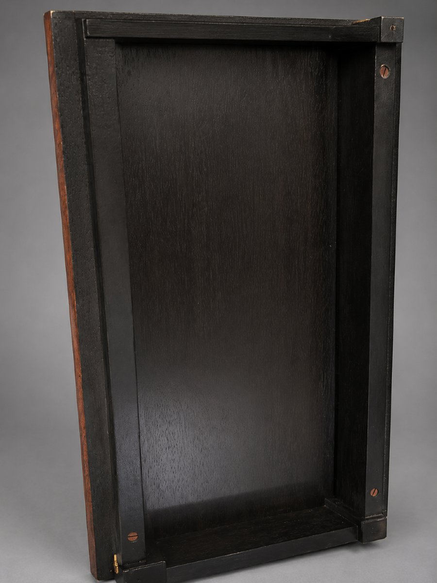 Pair Of Maison Jansen End Tables – Solid Mahogany With A Black-lacquered Top-photo-2
