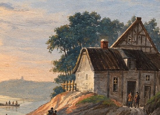 William Payne (1760–1830), Attributed To – View Of A Small Harbor In Cornwall, Gouache On Paper-photo-3