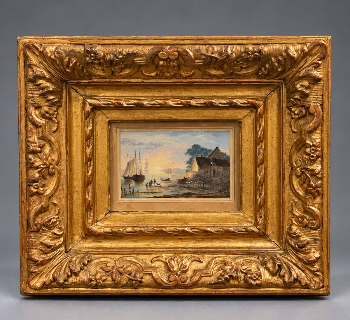 William Payne (1760–1830), Attributed To – View Of A Small Harbor In Cornwall, Gouache On Paper
