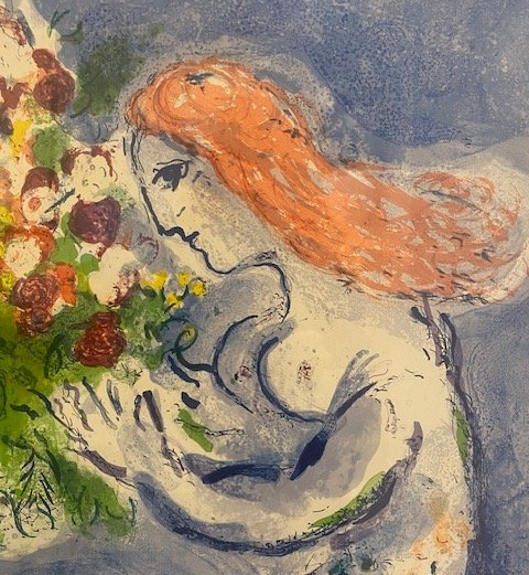 Marc Chagall (1887–1985) – “nice, Sun, Flowers” – 1962 – Signed Lithographic Poster, -photo-1