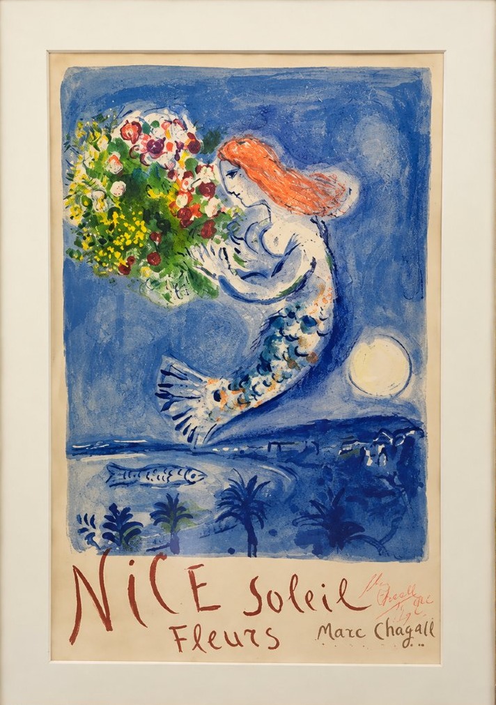 Marc Chagall (1887–1985) – “nice, Sun, Flowers” – 1962 – Signed Lithographic Poster, -photo-7