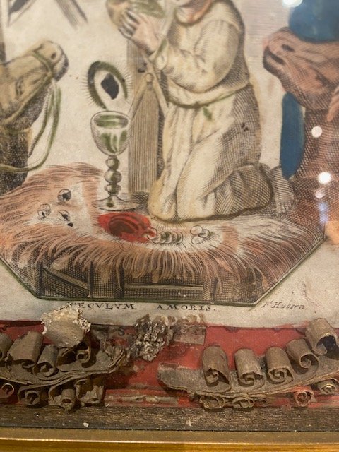 Rare Reliquary With Scrolls—arma Christi And Instruments Of The Passion—18th Century-photo-3
